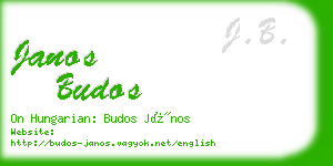 janos budos business card